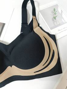 4-Pack Black, Pink, White,Green No-Wire, Seamless, Contrasting Women's Underwear, Push-Up, Side-Pull Bras, Breathable And Comfortable Sports Bra Pads With Built-In Bras, Elegant And Soft For Everyday Home Wear - Multicolor - View 7