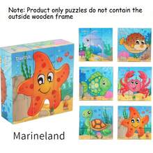 1 Set Of 6pcs Animal World Farm Animal Puzzle Toys, Educational Jigsaw Puzzles, Bring Intelligence Development And Happiness - Multicolor - View 12
