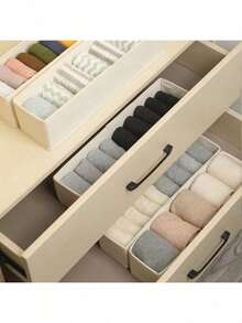 Underwear & Socks Compartment Storage Box, Storage Bag, Linen Fabric Storage Box, Can Be Placed In Wardrobe Drawers, Space-Saving, Compact & Practical