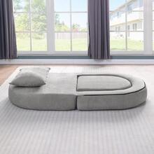 Folding Compressed Mattress, Convertible Sofa Bed With Detachable Arms, All-In-One Portable Floor Sofa Bed, No Assembly Required And Non-Slip. - LIGHT GRAY + Chenille + 1 Seat + Primary Living Space - View 12