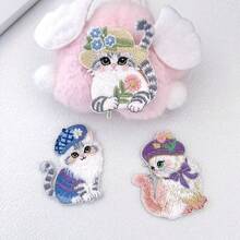 3pcs 3D Embroidered Patch Badges, Heat-Seal Design, Patches For Clothing, Hats, Jackets, DIY, Bowknot, Cat Embroidered Patch Set, Suitable For Phone Cases, Bags, And Clothing Decoration - 3-piece Set - View 11