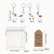 36pcs/12set-60pcs/20set - Cute Alpaca Keychain Set, Alpaca Keychain, Party Gifts - Birthday Party Gift Set, Wedding, Halloween, Christmas, Holiday Party Gift Set, For Colleagues, Employees, Teachers, Nurses, Graduation, Anniversary, Party Souvenirs - Multicolor - View 9