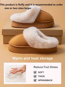2025新款冬季毛绒拖鞋，女士加厚底蓬松保暖室内家居拖鞋