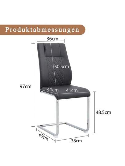 Zwart PU Dining Stoel In Nordic (Four Chairs Inside Box) Mesh Stitching Shiny Zilver Metal Legs Non Slip Feet, Versatility. view 6