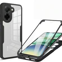 Compatible With Redmi A5 4G (Length: 171mm) / POCO C71 4G (Length: 171mm) Phone Case, Includes Screen Protector, 360° Full Body Protection Shockproof Transparent Ultra-Thin Back Cover Phone Case - Black - View 9