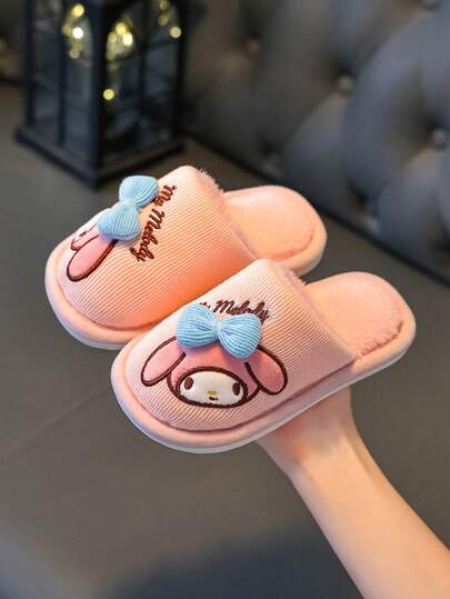 Sanrio 新款秋冬儿童拖鞋，室内拖鞋，女童时尚卡通可爱图案舒适保暖地板拖鞋