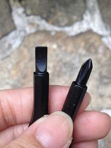 2pcs Portable Screwdriver And Flathead Screwdriver Keychain Set - Camping Accessories, Multifunctional Mini Pocket Repair Tools, Small Gadgets, Car Accessories, Bag Charms, School Gothic Y2K Christmas Gift, ID Badge Holder Lanyard - 黑色 - 查看 5