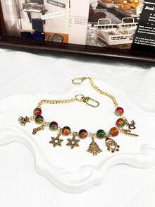 圣诞装饰品 圣诞装饰 圣诞树 圣诞老人 包包链吊坠 圣诞首饰链 麋鹿袜子雪人钥匙扣 手机配件 - 彩色 - 查看 10