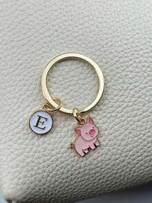 Personalized Mini Pig Keychain Gift Pendant, Gift For Boys - Pink - View 6