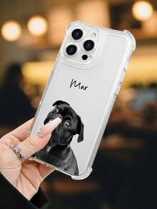 Funda para  con un adorable diseño de pug y esquinas reforzadas para protegerlo de los golpes. Compatible con los modelos  17/AIR/XSMAX/XR/11/12/13/14/15/16E/Pro/Promax/PLUS/MINI, y con las series  S, A, M, F y NOTE. Series  G/E, Transsion HOT/SMART/SPARK/NOTE, Redmi/ POCO/NOTE, Honor 400/Play/X, OPPO Reno/REALME/A. Funda para teléfono fabricada en TPU, a prueba de golpes, resistente a las caídas y a las manchas. Ideal para uso personal o como regalo, perfecta para San Valentín, Acción de Gracias, Halloween, Navidad, Año Nuevo y todas las ocasiones festivas. - transparente - Ver 2