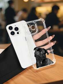 Funda para  con un adorable diseño de pug y esquinas reforzadas para protegerlo de los golpes. Compatible con los modelos  17/AIR/XSMAX/XR/11/12/13/14/15/16E/Pro/Promax/PLUS/MINI, y con las series  S, A, M, F y NOTE. Series  G/E, Transsion HOT/SMART/SPARK/NOTE, Redmi/ POCO/NOTE, Honor 400/Play/X, OPPO Reno/REALME/A. Funda para teléfono fabricada en TPU, a prueba de golpes, resistente a las caídas y a las manchas. Ideal para uso personal o como regalo, perfecta para San Valentín, Acción de Gracias, Halloween, Navidad, Año Nuevo y todas las ocasiones festivas. - transparente - Ver 6