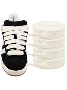 2pairs Thick Flat 3/4" Wide Shoelaces Solid Color Strings For All Shoe Types - Sneaker Shoe Laces(120cm/47.24inch) - Multicolor - View 5