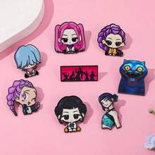 1pc Kpop Cartoon Character Brooch, Cute Clothing & Backpack Pin Accessory, Girls Anime Backpack Decor Badge, Party Gift