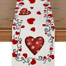 1 Piece Valentine's Day Heart Table Runner, Wrapped Love Branches Design, Durable Home Kitchen Essentials, Perfect For Dining Table, Indoor/Outdoor Party Decorations. - Nhiều màu - Xem 1