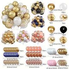 30pcs Gold Metal Balloons, White Latex Balloons, Gold Confetti Balloons, Suitable For Birthday, Wedding, Anniversary, Graduation Ceremony, Holiday Party Decoration, Halloween Decoration, Christmas Decoration, Indoor And Outdoor Decoration - Multicolor - View 9