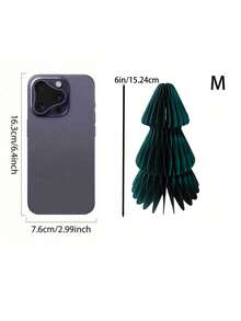 Merry Christmas 3pcs Set: Green Paper Honeycomb Trees - Perfect For Holiday Table Centerpieces, Party Decorations & Gifts, Includes 12.7cm, 15.24cm, 17.78cm Sizes Birthday Home Decor Christmas Decorations Room Decor Winter Christmas Decorations Home Christmas Gifts Christmas Decor - Dark Green - View 4