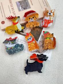 Kreative, witzige Tier-Design Acryl Klauen Haarclips, süße Haarclips als Haaraccessoires für Frauen, Winterhaarclips, Frauenhaarschmuck - Verschiedenfarbig - Übersicht 2