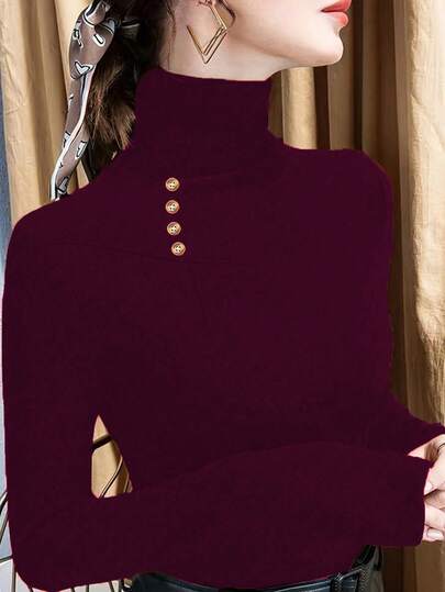 Autumn/Winter New Double-Sided Fleece Turtleneck Undershirt For Women, Fashionable, Thick, Warm, Versatile Top