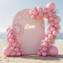 117 piezas (1 set) Decoración de fiesta rosa Maca con globos de diferentes tamaños, set de guirnalda y arco de globos, globos únicos con forma de estrella explosiva, árbol de globos DIY, arco de globos, decoración para cumpleaños, boda, San Valentín, fiesta festiva, Navidad y Año Nuevo, ramo de globos para boda, set de globos - Multicolor - Ver 7