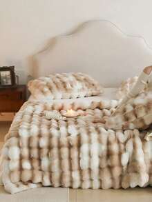 1 件奢华仿貂毛绒毯，厚实双层柔软蓬松盖毯，如云朵般触感，适合居家、客厅、卧室、沙发，也是提升居家生活品质的绝佳礼物