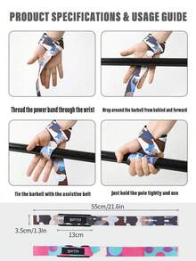 One Pair Exercise Assist Belt, Grip Strength Band, Tension Assist Belt, Upper Dumbbell Silicone Anti-Slip And Wear-Resistant Pull Band Gym Accessories, Sport, Gym, Home Exercise, Women's Gym Gloves, Boxing Gloves, Gym Gloves, Gym Gloves, Men's Gym Gloves - Multicolor - View 5