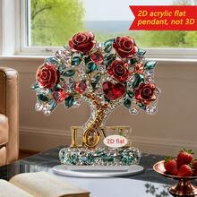 1pc Romantic Coffee Mug House Desktop Ornament, Multifunctional 2D Acrylic, Apple And Rose Design, Valentine's Day/Anniversary Gift - Multicolor - View 17