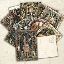 20 بطاقة بريدية مجموعة حيوانات الغابة العتيقة، بطاقات تهنئة مكتوبة باليد، رسومات مرسومة باليد، هدايا عيد الميلاد، دب، غزال، أرنب، سنجاب، ثعلب، ثعبان، سمكة، ، تنين، بطاقات زخرفية رجعية، عيد ميلاد، شكر، ملاحظات، قرطاسية طلاب، بطاقات بريدية إبداعية، ذات موضوع الطبيعة، مجموعة بطاقات بتصميم حدود رجعي - أطقم - مشاهدة 3