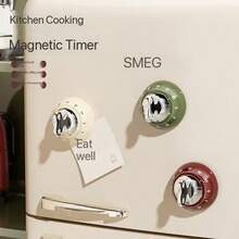 Magnetic Adhesive Timer, Kitchen Cooking Mechanical Timer Reminder, Children's/Students' Timer, Specialized Alarm Clock - White - View 3