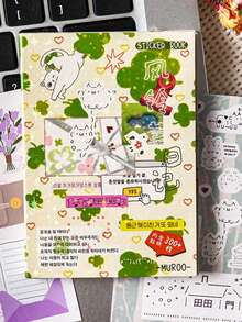30pcs Vintage Sticker Book, Wildcat Series, M5 Sticker Book Cute Retro Style Scrapbooking DIY Sticker Album - Multicolor - View 7