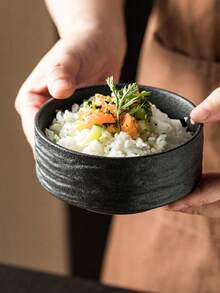 韩式石纹碗，日式石纹碗，创意岩石纹理碗，适用于家庭、餐厅、烧烤、饭碗等场合 - 彩色 - 查看 3