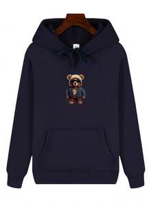 sweat-shirt à capuche et confortable, polyvalent et décontracté, tissu doux, confortable et durable. - Noir - Voir 11