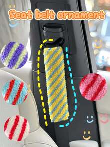 2pcs Car Seat Belt Shoulder Pads, Dopamine Lamb Wool Protective Covers, Car Decor Accessories