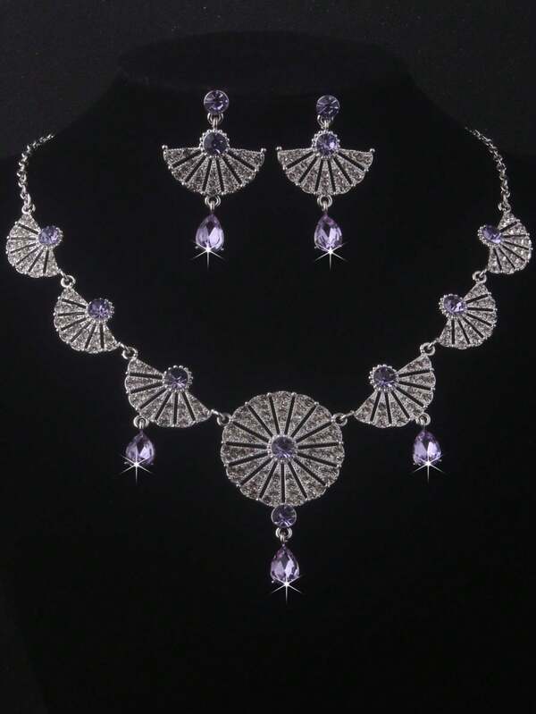 Luxury Bridal Jewelry Set - Necklace, Earrings, Pendant For Wedding, Prom, Birthday, Stage Performance