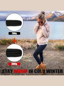 女士保暖加厚打底裤，弹性加厚羊毛内衬保暖裤，柔软弹力冬季打底裤 - 彩色 - 查看 10