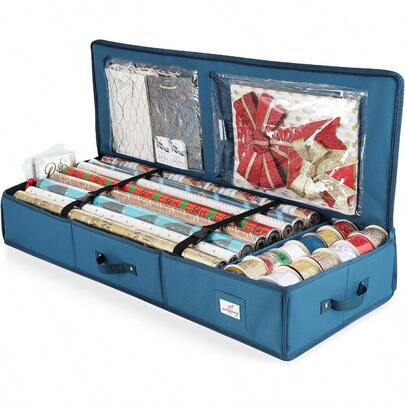 Wrapping Paper Organizer Storage Christmas Wrapping Paper Storage Containers With Interior Pockets Gift Wrapping Organizer Storage Fits Up To 22 40" Rolls Ribbons And Bows Gift Wrap Storage