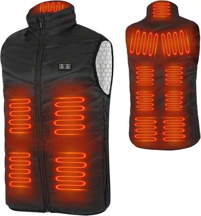 ¡RecomendadoChaleco calefactor para mujeres y hombres, 13 zonas de calor, chaleco de calentamiento eléctrico, ligero, unisex, ropa de calefacción¡Top de Temporada