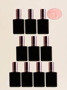 مجموعة من 3/5/10/20 قطعة من زجاجات الرذاذ المسطحة السوداء القابلة لإعادة التعبئة سعة 15 مل، رشاشات محمولة للتونر/العطر، أغطية رشاش باللون الذهبي الوردي/البنفسجي/الوردي، مع قمع وأداة إعادة التعبئة مضمنة - متعدد الألوان - مشاهدة 28