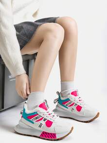 Alan Vincent[Warm Sneakers Series]White And Red Platform Sneakers Women's Casual Sports Shoes Winter Warm Women's Outdoor Shoes Fashion And Comfortable