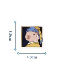 60 Pcs Capybara Stickers, Kawaii Animal Sticker Set With Hot Spring & Art Parody Designs, Cute Critter Decals For Journal & Tech Accessories, Scrapbook Stickers - Mocha Brown - View 10