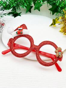 1 peça de armação de óculos feminina com pompom de árvore de Natal e strass, acessório divertido para festas e presilha de cabelo. - Multicolorido - Ver 17