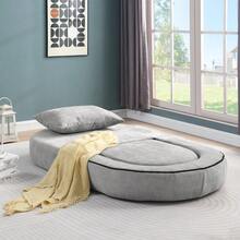 Folding Compressed Mattress, Convertible Sofa Bed With Detachable Arms, All-In-One Portable Floor Sofa Bed, No Assembly Required And Non-Slip. - LIGHT GRAY + Chenille + 1 Seat + Primary Living Space - View 3