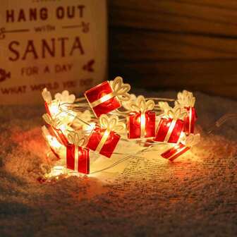 Luces LED de alambre de cobre con pilas, luces con forma de caja de regalo adecuadas para decoración de vacaciones, celebración, decoración interior