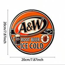 Vintage A&W Root Soda Aluminum Wall Sign - 7.8" Round Retro Decor With Mug & Root Imagery, Perfect For Home, Kitchen, Office, Bathroom & Outdoor Wall Art, Soda Accessories - 彩色 - 查看 8