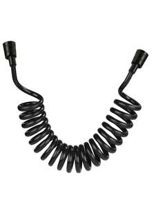 1.5m, 2m, 3 Meters Black Telephone Cord, Toilet Companion Flushing Shower Booster Cleaning Spray Gun Spring Water Hose, Retractable Soft Tube - Black - View 7