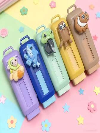 5pcs Tungtungtung Sahur Cute Shaped Erasers In Yellow, Blue, Brown, Purple, Green, 5 Styles. A Great Gift For Friends, Really Hard To Put Down. Italian Brain Rot Eraser Series, Featuring A Variety Of Shapes, Rich Colors, Each With A Charming Look, Excellent Erasing Power, Leaves No Marks And Doesn't Crumble Easily.