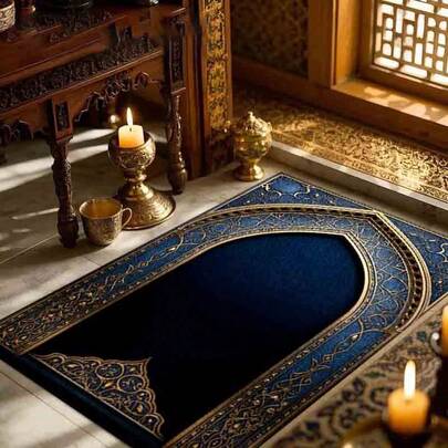 1 件经典可折叠坐垫，底部柔软，天鹅绒材质，厚度约 1 厘米 - 耐用涤纶材质，可机洗，适合室内/室外使用，非常适合书房、客厅、斋月活动等场合