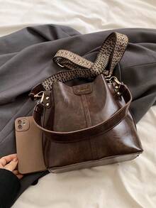 High-End Versatile Bucket Bag, Fashionable Solid Color Shoulder Bag, Retro Niche Design, Women's Shoulder Bag, Suitable For Work, Commuting, Daily Outings, Shopping And Dates