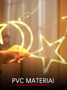 أضواء ستارة سلسلة نجوم وقمر، ديكور حفلة زفاف رومانسية، أضواء نجوم وقمر ساطعة بتأثير وميض بالبطارية، لون أبيض دافئ، أضواء فيري خارجية بطراز بوهيمي لامع، أضواء سلسلة LED لإكسسوارات الأقواس والحفلات والمناسبات الداخلية والخارجية، ديكور حفلة خطوبة وحمام عروس، قمر هلالي نجمي معلق، وضعين إضاءة، لغرفة النوم والجدران والحفلات والحدائق والمطاعم والمكاتب وغرف الصلاة، إكسسوارات حفلات المنزل الداخلية والخارجية وديكور الحديقة والتخرج - متعدد الألوان - مشاهدة 10