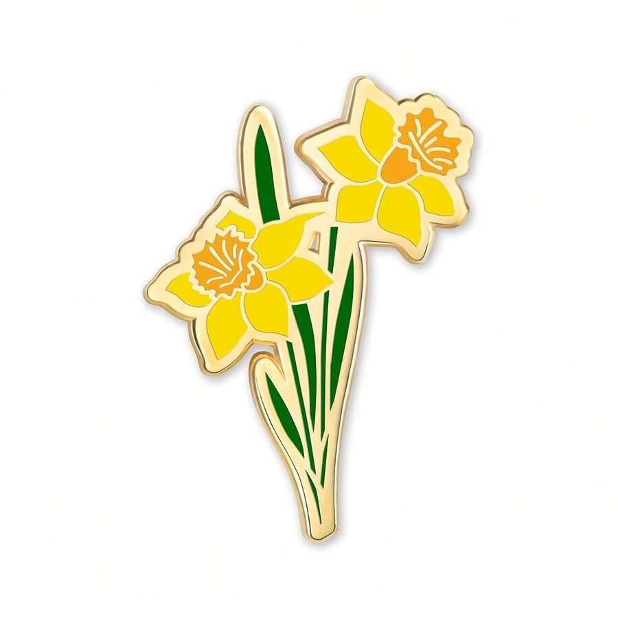 Birth Month Flower Enamel Pin - Elegant Brooch For Women's Accessories - Unique Birthday Or Mother's Day Gift - Perfect For Wedding Suits & Dresses - Floral Lapel Pin - Ideal Flower Lover's{Inchsize_nameinch:InchCaseof1inch,Inchcolor_nameinch:InchYellowinch} - 黃色 - 查看 1