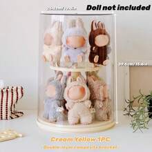1PC Plush Dolls 360° Rotating Storage Box For La-Bubu , Acrylic Dustproof Collection Cabinet, Doll Pendant Cylindrical Rotating Display Stand, Perfect For The Monsters Plush Toys (Dolls Not Included), Plush Toy Rotating Display Case|Toy Storage Organizer,Toy Display Case,The Perfect Christmas Party Gift - Multicolor - View 19